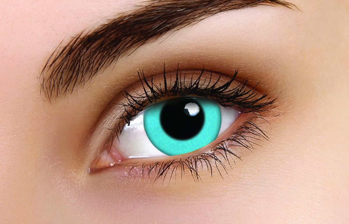 blue and black contact lenses